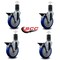 Service Caster 5'' Blue Poly Swivel 1-5/8'' Expanding Stem Caster Set with Brake, 4PK SCC-EX20S514-PPUB-BLUE-PLB-158-4 - alternate 4